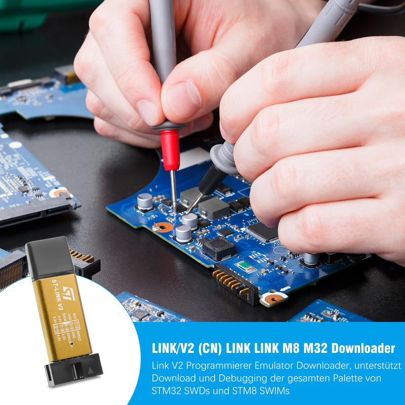 ST-Link V2 Programming Binghe ST Link V2 Emulator ST-Link Downloader Mini Debugger Programming with Dupont Wires ST-Link Emulator Downloader for 8/32 Bit Microcontroller