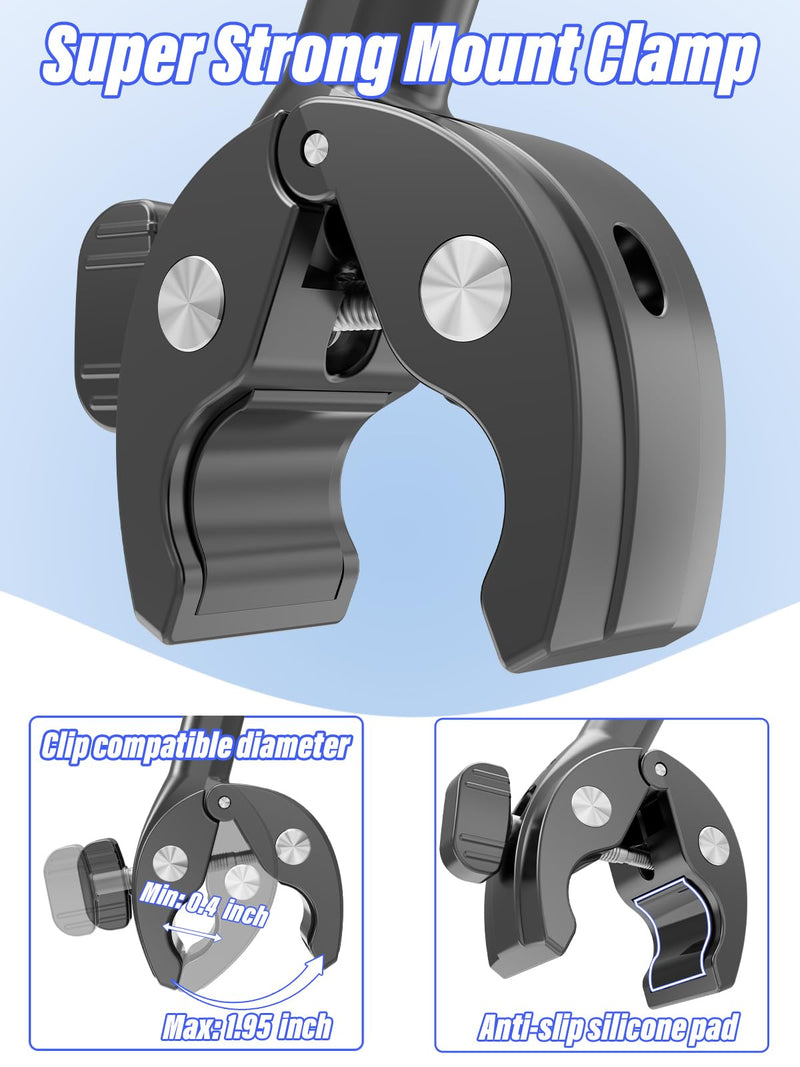 [AUSTRALIA] - Go Pro Kart Mount, Super Clamp Kart Holder with 360° Rotaring Ball Head, Goosenck Karting Camera Mount with 1/4" Screw for go pro/Insta 360/DJI 