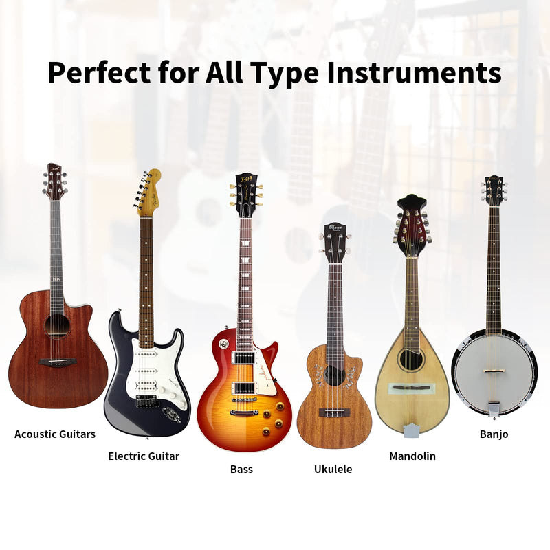 Guitar Wall Mount, Solid Wood Guitar Wall Hangers, Ukulele Holder V-Shaped Hook Mandolin Banjo Bass Stand for Home & Studio (2Pack) 2Pack