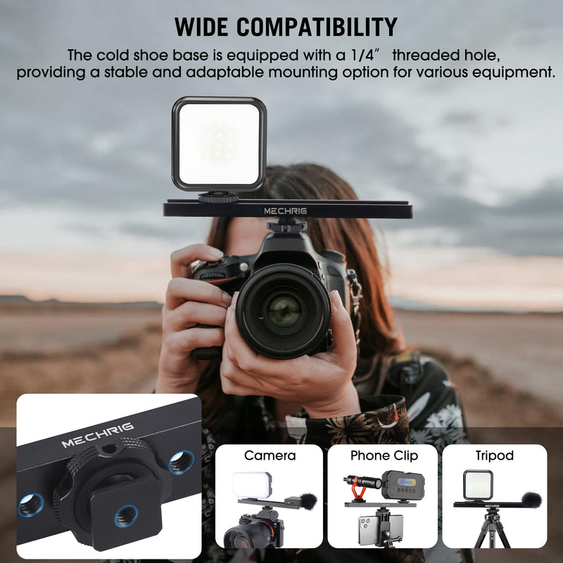 7 Inch Cold Shoe Mount Bracket Cold Shoe Extension Bar, Aluminum Sliding Rail Hot Shoe Mount Bracket with 1/4" & 3/8" Thread for DSLR Camera LED Video Light Microphone Monitor (62033)