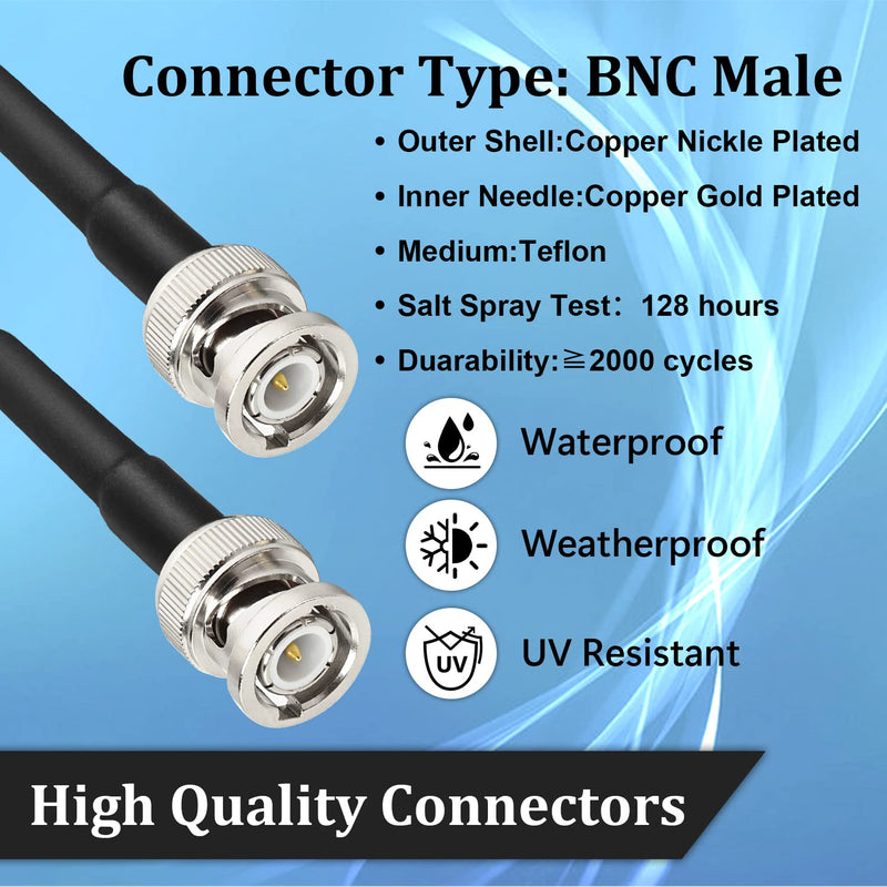 [AUSTRALIA] - MOOKEERF BNC Cable 30ft,Low Loss KMR240 BNC Male to Male Coax Cable 50 Ohm for Antennas, RF Radios, Modems, Oscilloscopes, Spectrum, Signal Generator, etc 
