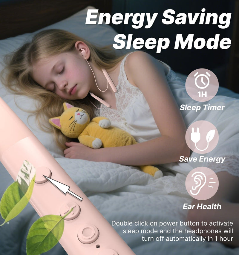 Hmusic Bluetooth Sleep Earbuds for Side Sleepers, Soft Silicone | 30dB Noise Isolation, Built-in White Noise & Mic, 12-Hour Battery, Flat Sleep Headphones for Snoring, Traveling (Pink) Pink