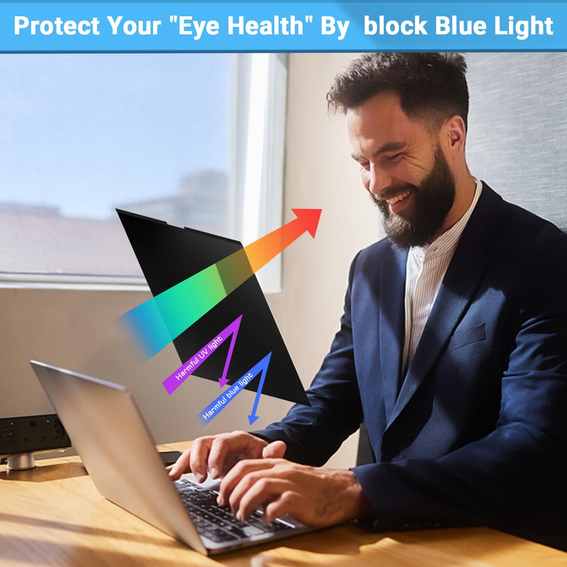 PYS Magnetic Privacy Screen for MacBook Air 15.3 Inch (2023-2024, M2 M3 Chip) - Removable Anti-Glare Protector with Camera Cover Slide and Anti-Blue Light Filter MacBook Air 15 Inch (2024-2023,M2/M3)