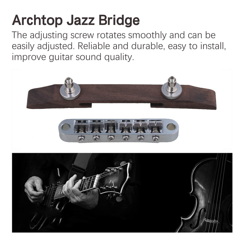 [AUSTRALIA] - Bstinay 15mm Width 137mm Length Rosewood Archtop Jazz Acoustic Guitar Tunomatic Bridge with Saddles 