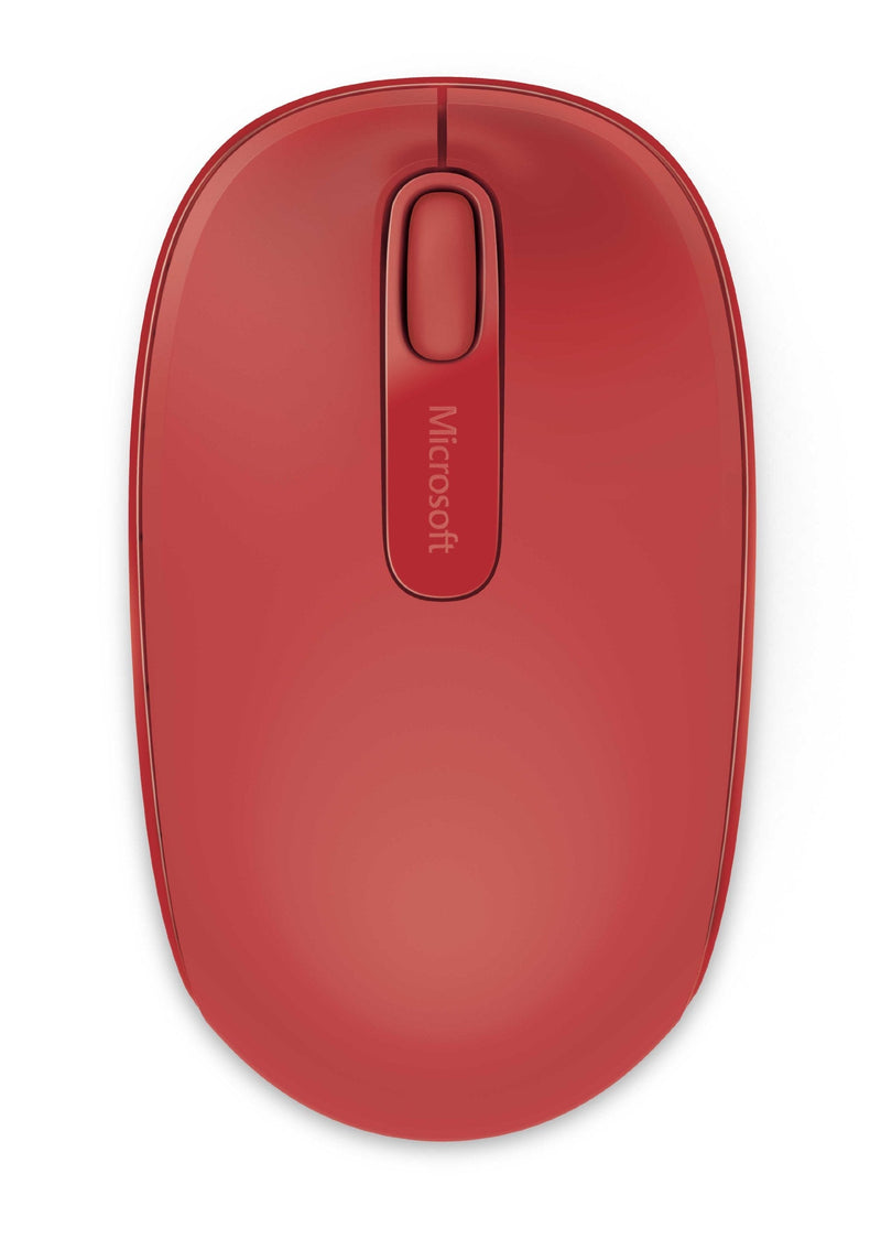 Microsoft Wireless Mobile Mouse 1850 - Flame Red. Comfortable Right/Left Hand Use, Wireless Mouse with Nano transceiver, for PC/Laptop/Desktop, works with Mac/Windows 8/10/11 Computers