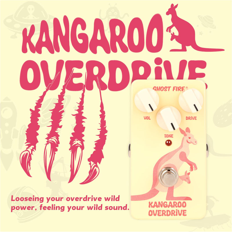 GHOSTFIRE Guitar Overdrive Effect Pedal for Electric Guitar (KANGAROO OVERDRIVE) YELLOW OVERDRIVE