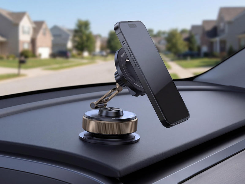 Phone Holder for car 360° Adjustable Vacuum Phone Holder | Phone stand Compatible with iPhone 16 Pro Max, 17, 15, 14, 13, and 12 Plus Various mobile phone models