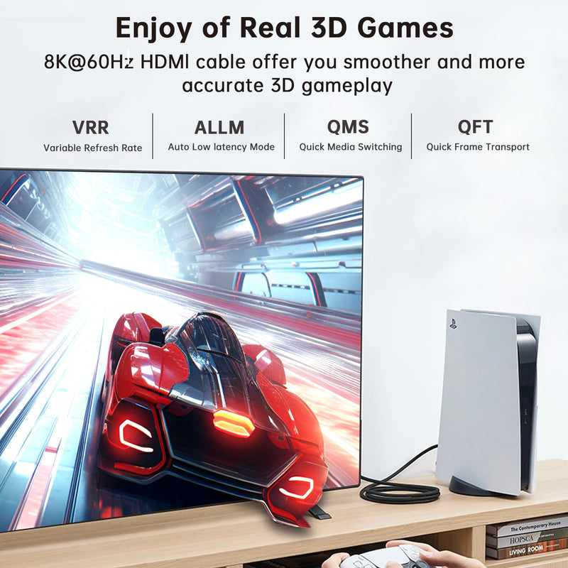 UL Certified CL3 Rated Fiber Optic HDMl Cable 50FT, 48Gbps Ultra Small Connector HDMI 2.1 Cable 8K60Hz & 4K120Hz, Support eARC, Dolby, Compatible with Blu-ray Roku LG PS5 PS4 Xbox RTX