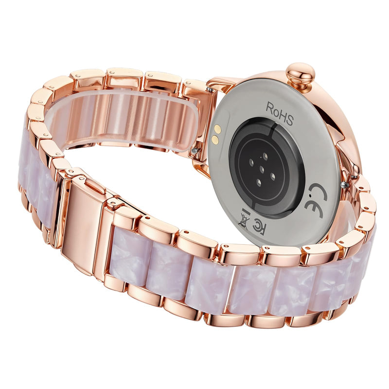 Smart Watch for Women, 1.2" Display 100+ Sports, IP68 Waterproof | Fitness Tracker with Heart Rate, Sleep & Female Cycle, Adjustable Fit, iOS & Android Compatible, W01-Rose Gold