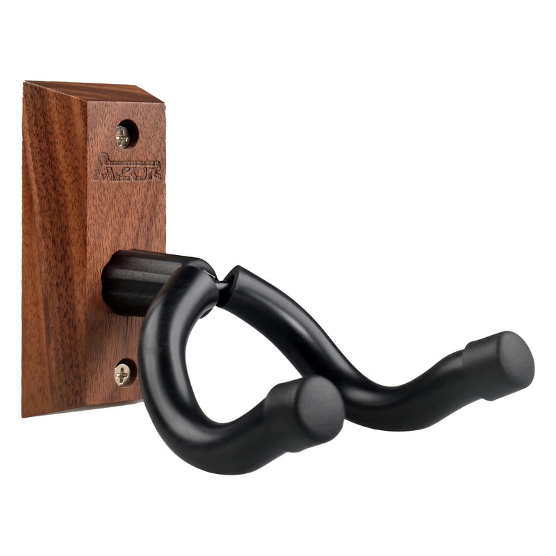 [AUSTRALIA] - AZOR 3 Pack Black Walnut Guitar Wall Mount Set, U-Shaped Wooden Hanger for Acoustic/Electric Guitars, Bass, Banjo, Premium Wall Hook Holder, Gift for Guitarists & Music Enthusiasts 