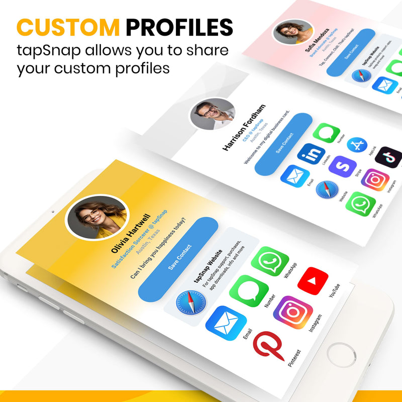 Dot Digital Business Card for Back of Phone (TapSnap) | No Subscription/No-Fee | Instantly Share Contact Info, Socials & More - for iPhone and Android - NFC Tap to Share (Black) Black