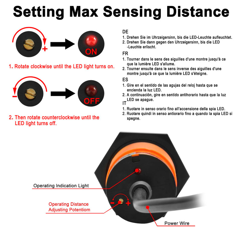 M30 Capacitive Proximity Sensor Switch, SZC-M30-20AC, Detecting Distance 1-20mm, 20-250VAC 400mA, Normally Closed (NC), 2 Wire