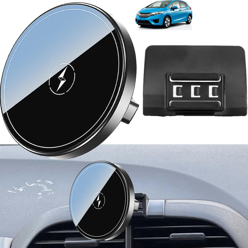 15W Magnetic Wireless Charging Car Mount Exclusive Snap-On Holder for Honda Fit 2009-2014 Accessories Dedicated Phone Stand Compatible with MagSafe for iPhone 12-17 Series Honda Fit for 2009-2014