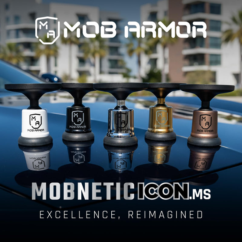 Mob Armor MobNetic Icon.MS MagSafe Car Phone Mount, Gold | 90lb Pull Force, 90º Tilt, 360º Rotation, Aluminum Build, Compatible with iPhone & Android, MagSafe 18 Karat Gold