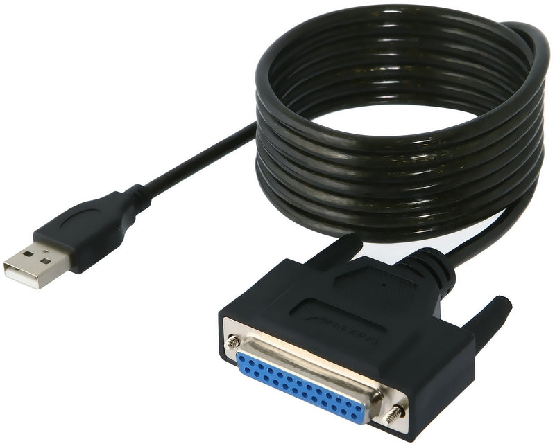 [AUSTRALIA] - Sabrent USB 2.0 to DB25 IEEE-1284 Parallel Printer Cable Adapter [THUMBSCREWS Connectors] (CB-DB25) DB25 Thumbscrews 