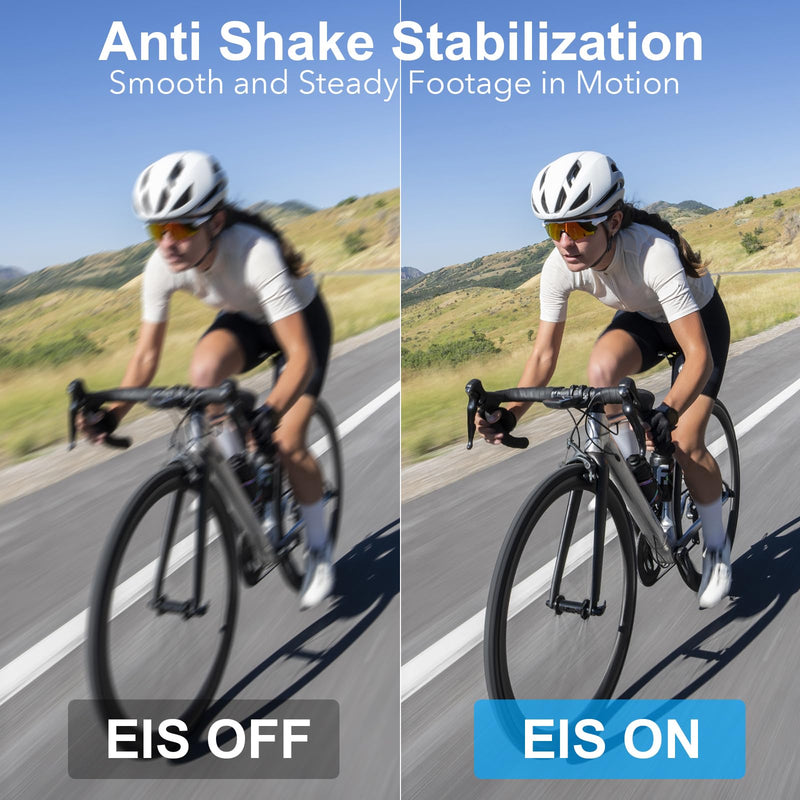 4K Action Camera with 64GB Card 30MP EIS WiFi 131FT Waterproof | 170° wide-angle, 5X zoom, remote control. For biking, snorkeling, helmet. Up to 256GB.2 rechargeable batteries.