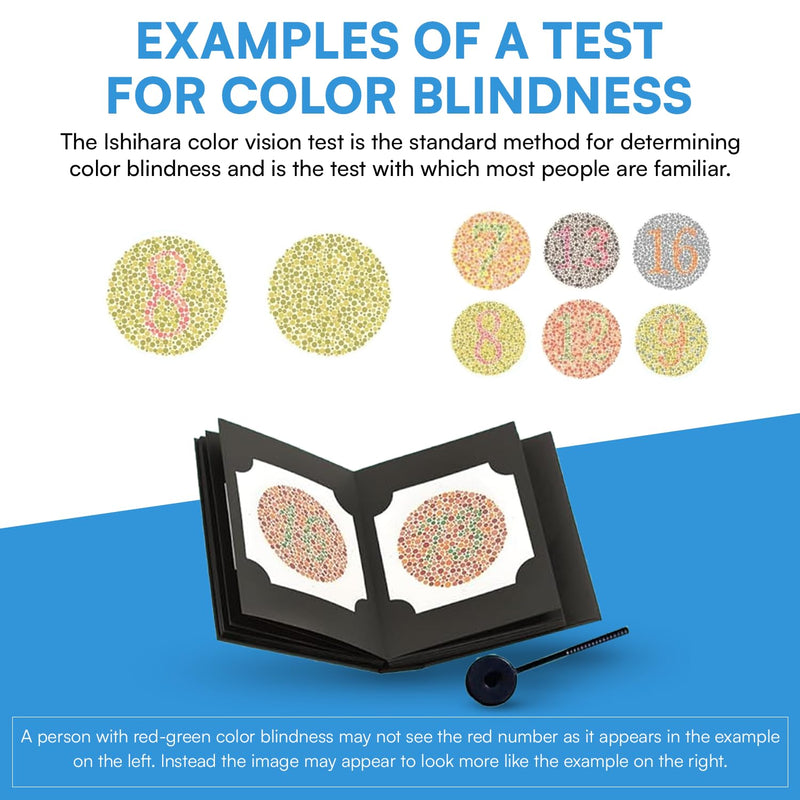 Ishihara Test Chart Books for Color Deficiency 38 Plates with User Manual and One Eye Occluder.