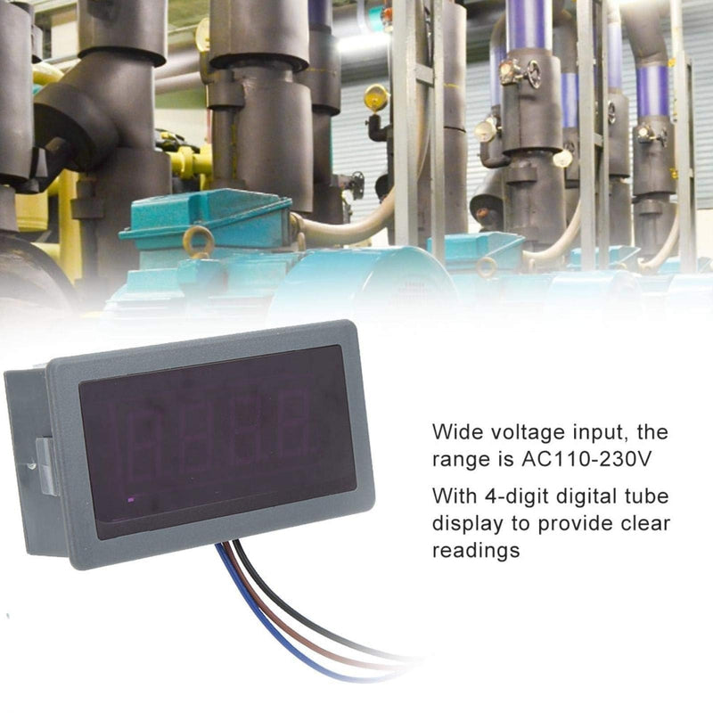 Agatige 220V AC Tachometer, 10-9999 Digital Speed Meter LED Display Panel Inductive Hall Effect Sensor