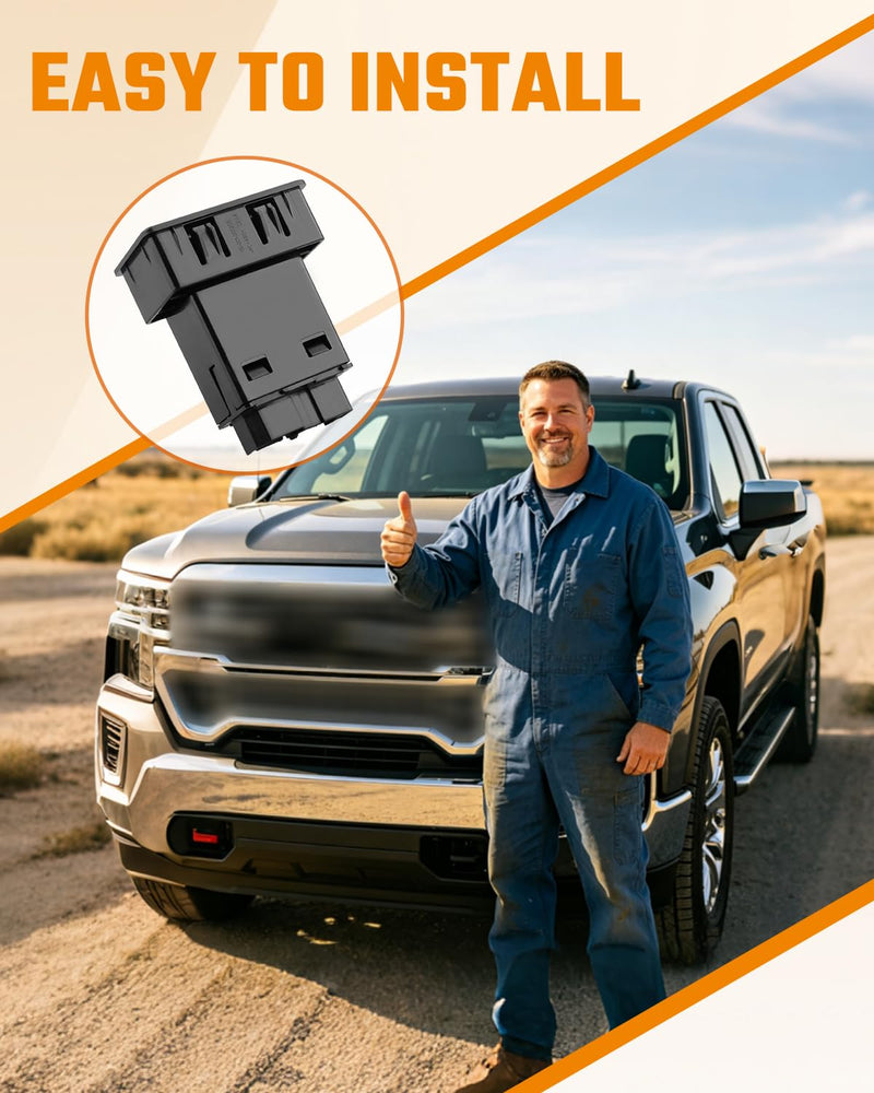 ANODZU 13524653 USB Charging Port AUX Replacement Fit for Chevrolet Silverado 1500 2500HD 3500HD Tahoe Suburban, Fit for GMC Sierra 1500 2500HD 3500HD Yukon XL 2019-2024 C: 13524653