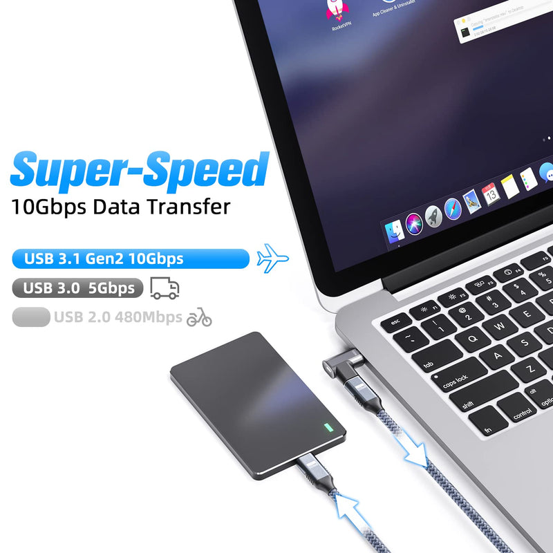 2Pack USB C Magnetic Adapter 24Pin Magnetic USB C Adapter with 6.6FT USB C 3.1 Cable Support PD 100W Quick Charge, USB 3.1 10Gbps Data Transfer, 4K@60Hz Video Output for MacBook Pro/Air USB-C Laptop