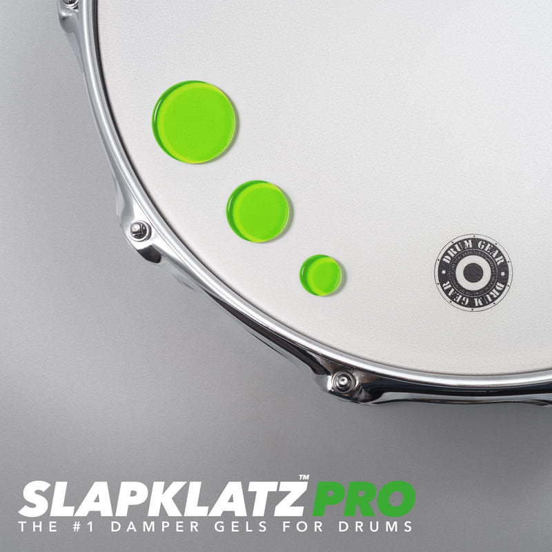 PRO Drum Gel Dampers – Alien Green – 12 Pads in 3 Sizes – Storage Case Included Single