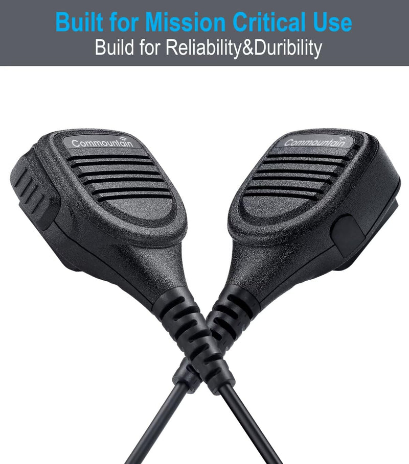 commountain Heavy Speaker Mic Compatible for Baofeng Radios BF-F8HP UV-82HP UV-5R UV82 UV82C UV5R5 UV5RA UV5RE UV5X3 and Kenwood BTECH Retevis Samcom Radios, Walkie Talkie Microphone-2 Pack