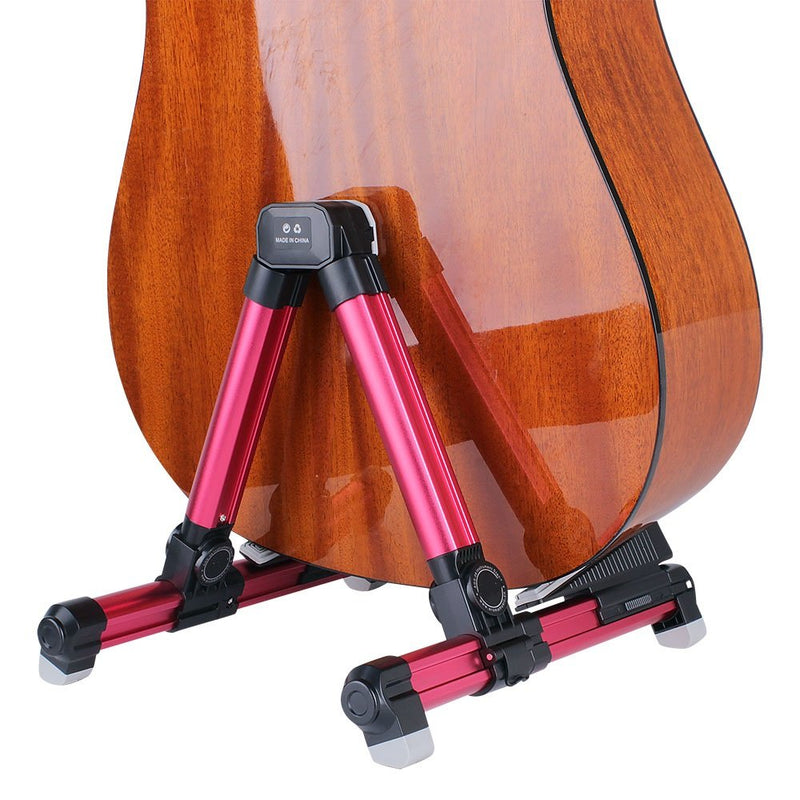ENO Music Folding Acoustic Guitar Stand, Suitable for Electric Guitars, Bass Guitars Alumium red