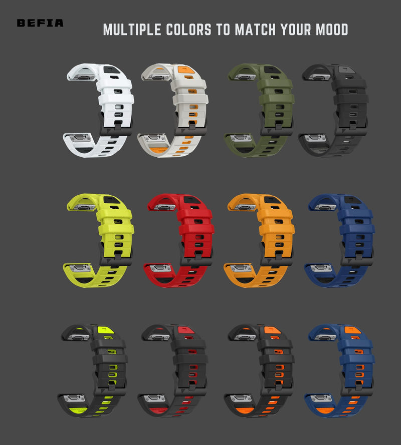 26mm Watch Band for Garmin Fenix 8 51mm 5x 6x pro 7x pro sapphire solar, quickfit 26 watch bands for Garmin enduro tactix delta rubber Combo_2