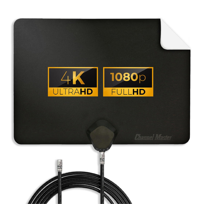 [AUSTRALIA] - Channel Master FLATenna - Indoor Digital HDTV Antenna, 12' Coaxial Cable, Superior Reception Range & Signal Reliability, Supports 4K Smart TVs, OTA Broadcast & NextGen TV, Easy Install Non Amplified 