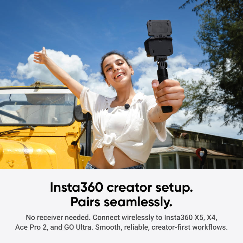 Insta360 Mic Air Transmitter, 7.9g Ultralight, Wireless Microphone, Noise Cancelling, Vlog, Streaming, Compatible X5/X4/Ace Pro 2/GO Ultra