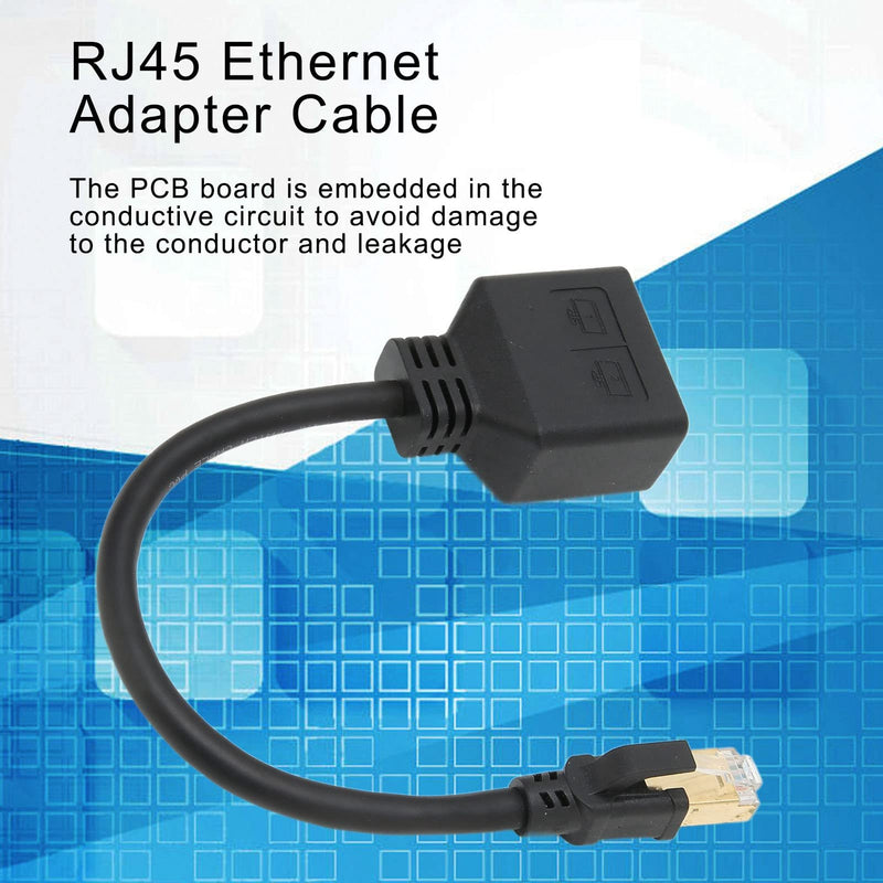 Annadue RJ45 Splitter Adapter, RJ45 Network 1 to 2 Port Ethernet Adapter Splitter, CAT8 Network Cable Splitter Adapter for Home Office, Default
