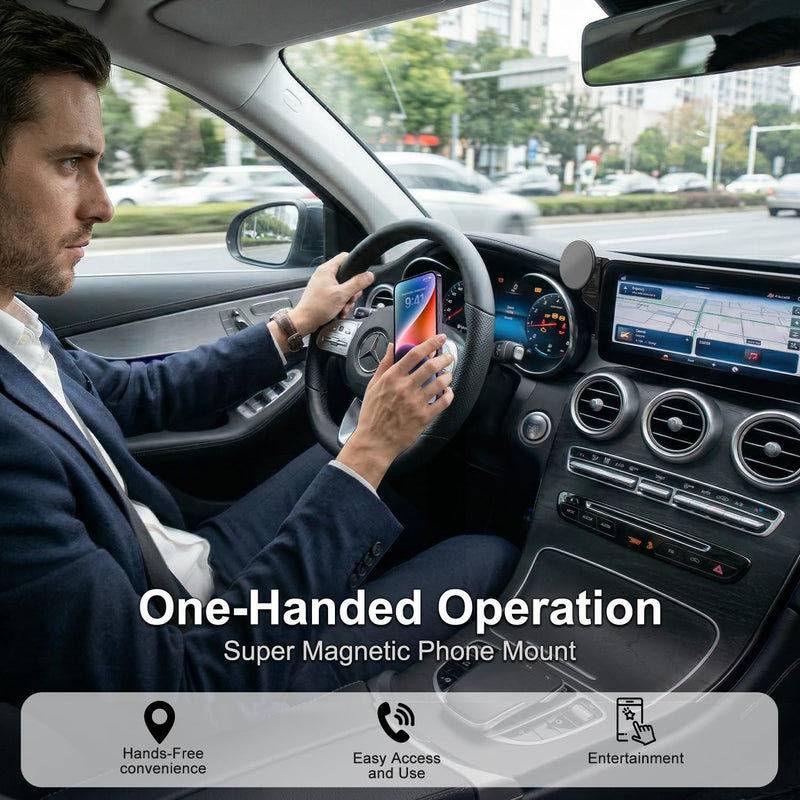 Car Phone Holder for Mercedes-Benz 2020-2022 GLC & 2019-2021 C-Class & 2020-2022 V-Class, 10.25-Inch Center Screen, Strong Magnet, OEM-Style, No View Obstruction Phone Mount Compatible with MagSafe for 2020-2022 GLC & 2019-2021 C-Class(10.25-Inch)