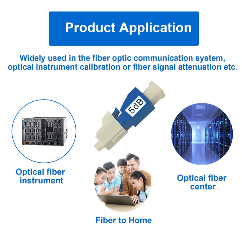 [AUSTRALIA] - GwliUni 10Pcs LC Fiber Optic attenuator, Fiber Signal Attenuation Converter, LC Inserts Connector Single Mode (LC-UPC, 5dB) LC-UPC 