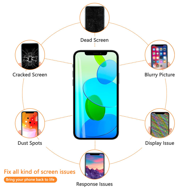 for iPhone X Screen Replacement 5.8 inch, Mobkitfp Front LCD Digitizer Display for iPhone 10/X with 3D Touch & Face ID for A1865,A1901,A1902 with Waterproof Adhesive+Tempered Glass+Repair Tools