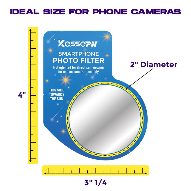Solar Eclipse Imaging Enhancing Lens Filter for Your Smartphone 4-Pack. Capture The Eclipse and Ensure Your Phone Camera is Shielded from Harmful Rays