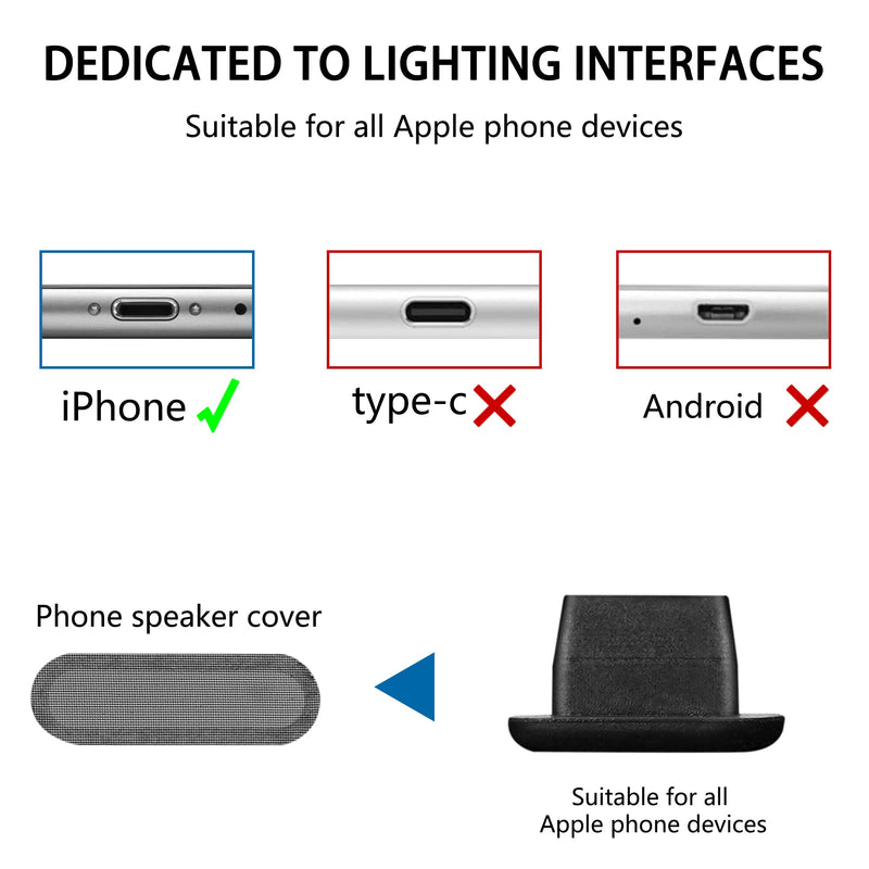 AFARER iPhone Dust Plug, Lightning Port Plug Protector Phone Speaker Dustproof Mesh Stickers, with Cleaner Tools, Anti Dust Plugs for iPhone 14/13/12/11 Pro Max Compatible with iPhone and AirPod Lightning -iPhone