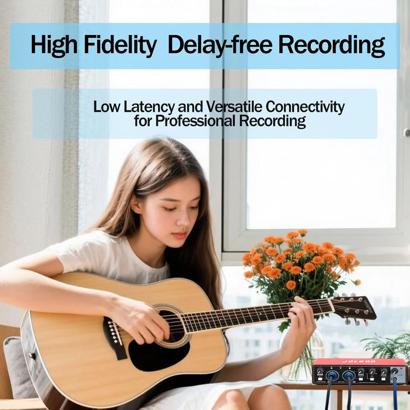 [AUSTRALIA] - USB Audio Interface, Red 24-Bit/192kHz Plug & Play Sound Card for Recording – XLR/Line In, Headphone Out, Low Latency, Compatible with PC, Mac, Smartphone 
