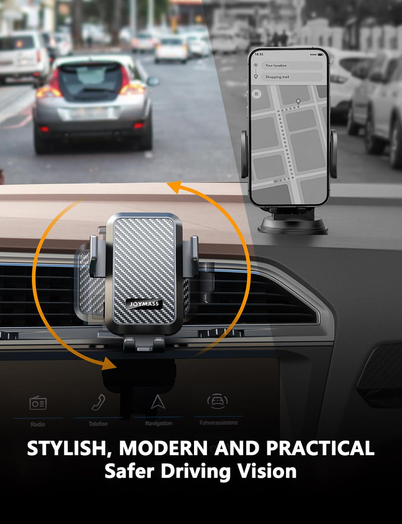 Wireless Car Charger, 15W Fast Charging Auto Clamping Car Charger Cell Phone Holder Mount Vent for iPhone 15 14 13 12 Mini Pro Max 11 XR XS X, Samsung Galaxy S23 Ultra S22 S21+ Note 20, etc BLACK