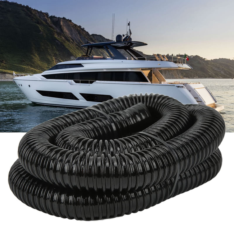 Boat Pump Hose Marine Bilge Pump Installation Kit with Hose Clamps Thru Hull Fitting for Boats Yachts RVs (Black 1 1/8in) Black 1 1/8in