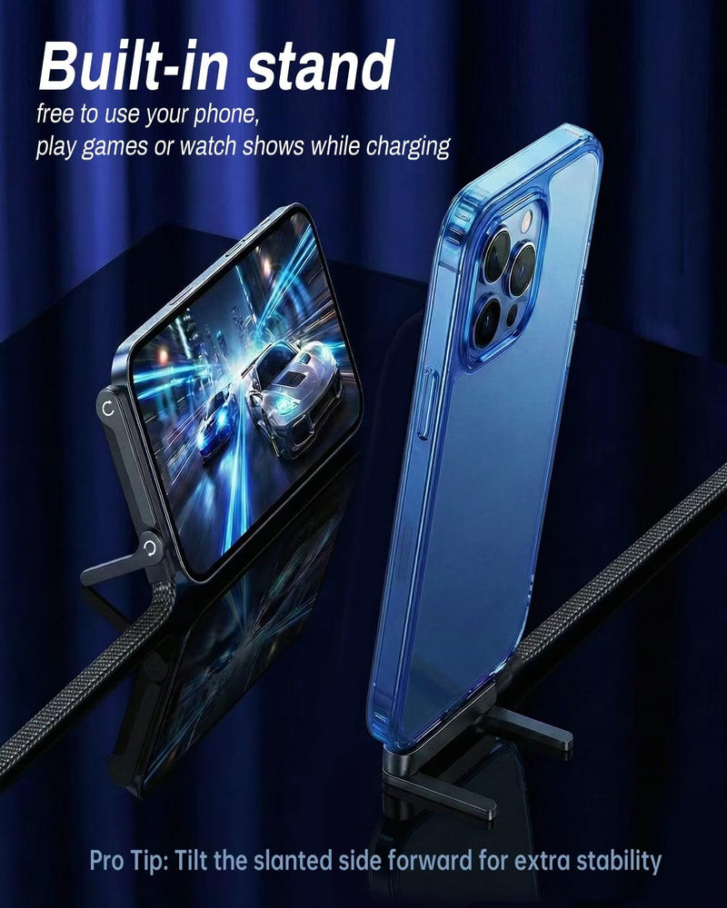 240W USB C to USB C Ultra Fast Charging Cable with Invisible Stand Flat Phone Charger 90 Degree Right Angle Plug T Shaped Foldable Stand Multi Functional Cord Black 4.9 Ft(2 Pack 2