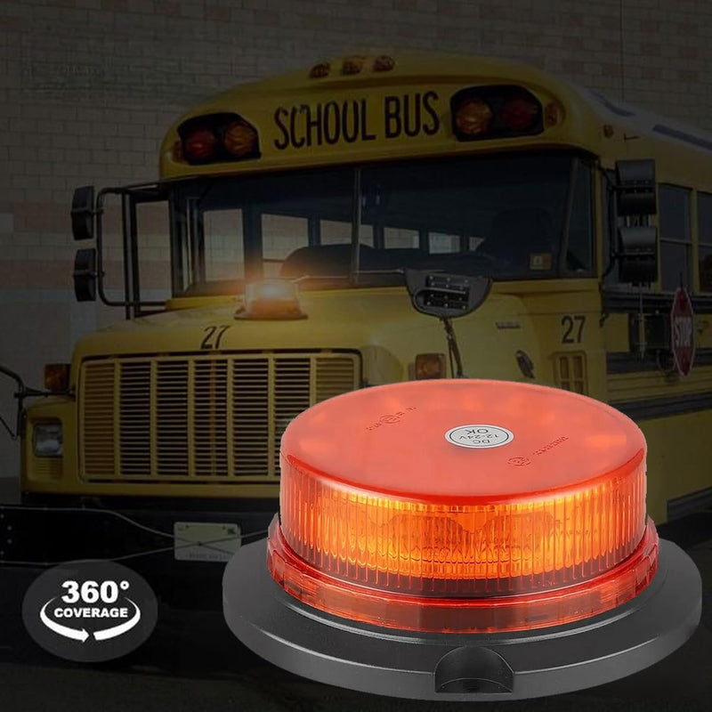 ONERAY Amber Beacon Strobe Light, Flashing Emergency Warning Lights, Permanent Mount 360°Roof Top Safety Flasher for Vehicles, Trucks, Tractor, Golf Carts, Postal Car (Screw) Screw
