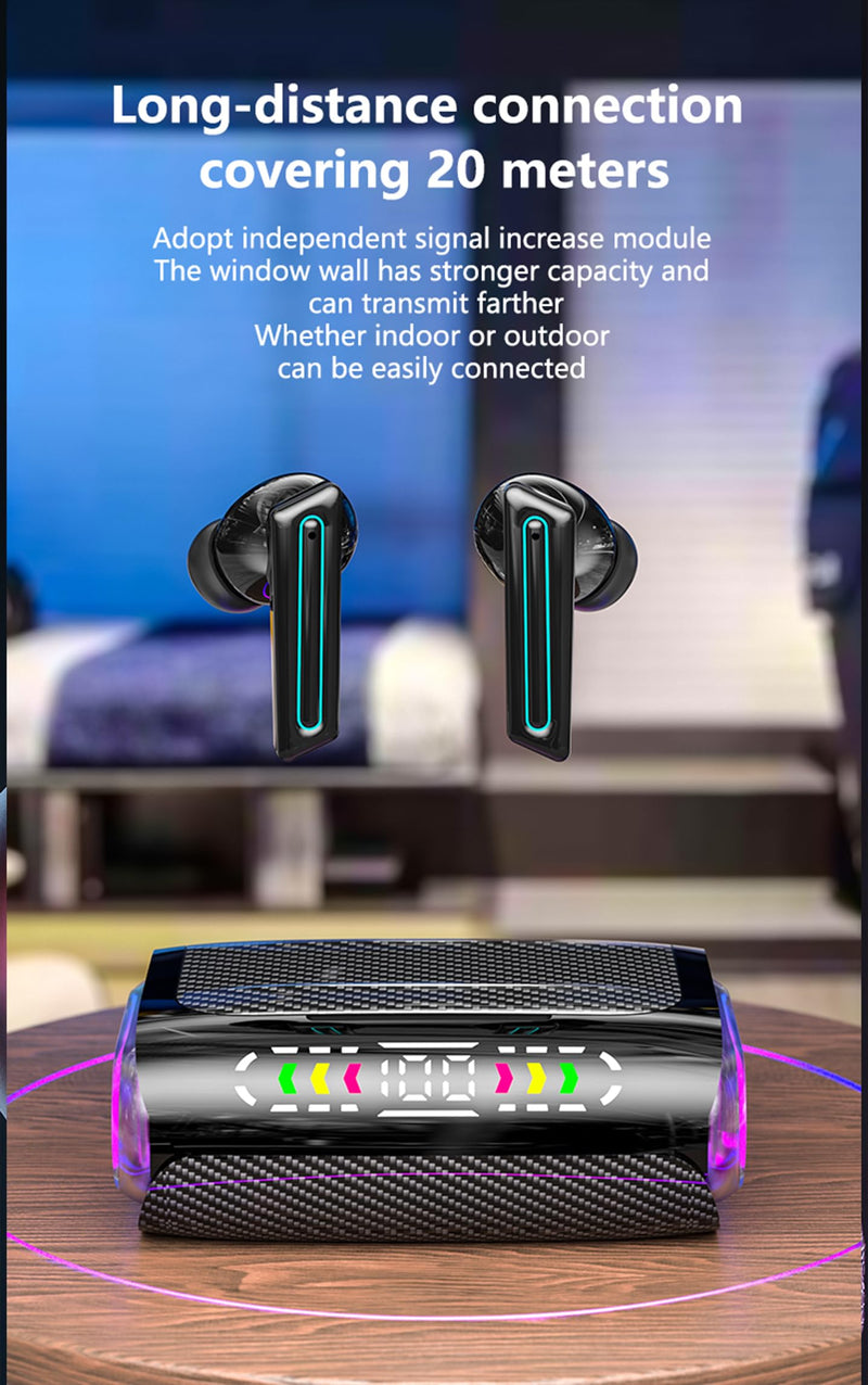 True Wireless Earbuds, 2024 Bluetooth Headphones 5.3 Earbuds, Waterproof Touch Control Ear Buds in-Ear Built-in Mic, with LED Power Display, IP7 Waterproof Earphones Sport Headset - Model 44