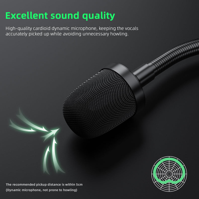 [AUSTRALIA] - Gooseneck Microphone, 23 Inch DJ Microphone for Audio Mixer, Professional XLR Wired Dynamic Mic, Extended Black Metal Noise Reduction Mic, Supports 360° Rotation and Bending 