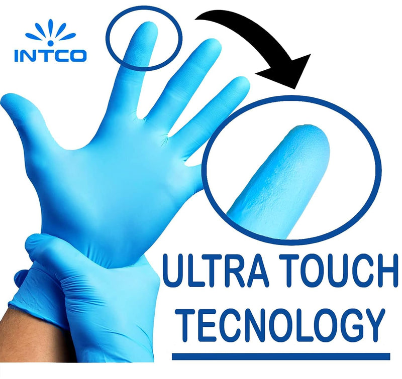 [AUSTRALIA] - Intco Medical – 100 x Medical Disposable Gloves Made of Tear-Resistant Nitrile – Latex and Powder-Free for Flawless Skin Compatibility – Can be Used in Chemical, Food & Cleaning Industry (M) 