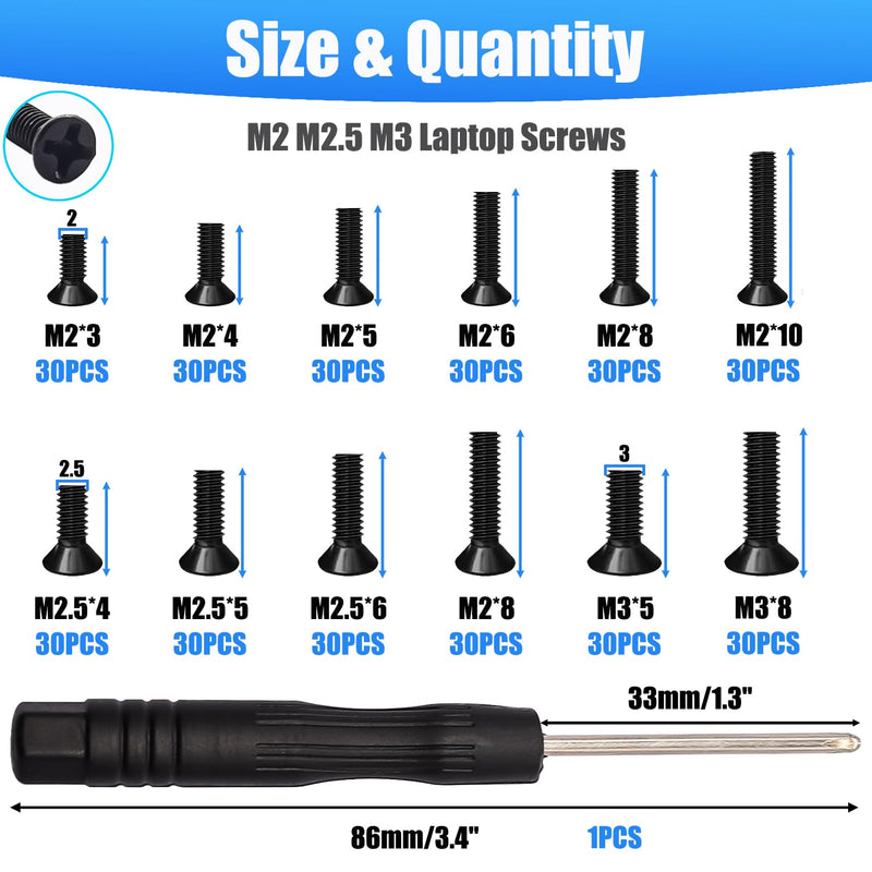 400Pcs Computer Screws Assortment Kit, Motherboard Standoffs Screw + 360Pcs Laptop Screws Notebook Computer Tiny Screw Kit 12 Sizes M2 M2.5 M3
