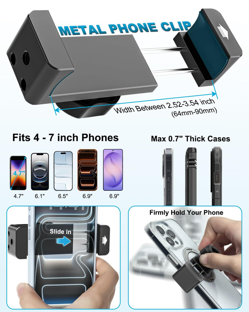 Forklift Phone Mount, [Never Fall off Industrial N56 Magnet] Aluminum Magnetic Forklift Truck Phone Holder, 360° Adjustable Arm Operator Cab Frame Cellphone Stand for iPhone, Galaxy, 4-7" Phone