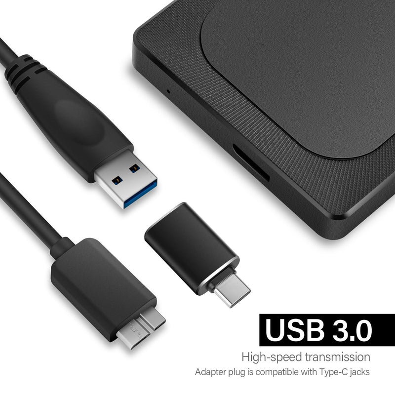 Aiolo Innovation 500GB External Hard Drive Ultra Slim Portable HDD-USB 3.0 for PC, Mac, Laptop, PS4, Xbox one,Xbox 360 HD-A4 | for PC, Mac, Laptop, PS4, Xbox one,Xbox 360-Super Fast Transmission Black