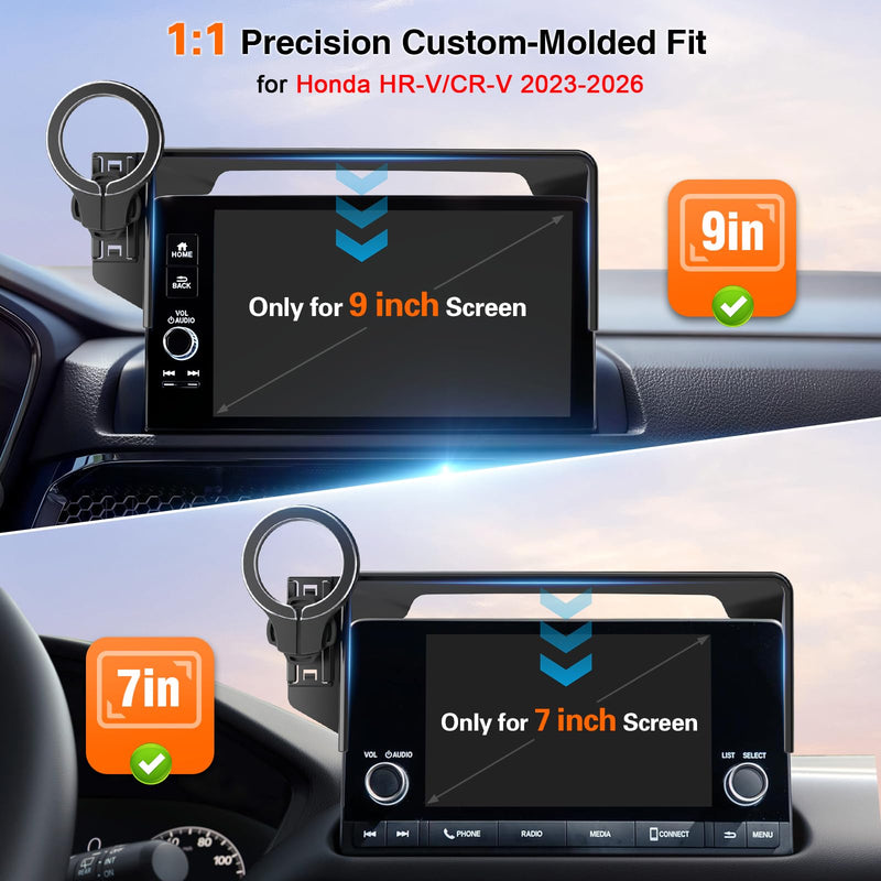 pop-tech Car Phone Holder for Honda CR-V HR-V 2023 2024 2025 2026: for MagSafe Magnetic Cell Phone Mount for HRV CRV Accessories 7/9 inch Screen - Touchscreen Cradles Strong Magnets for iPhone Samsung for 23-26 CR-V & HR-V (7/9" screen)
