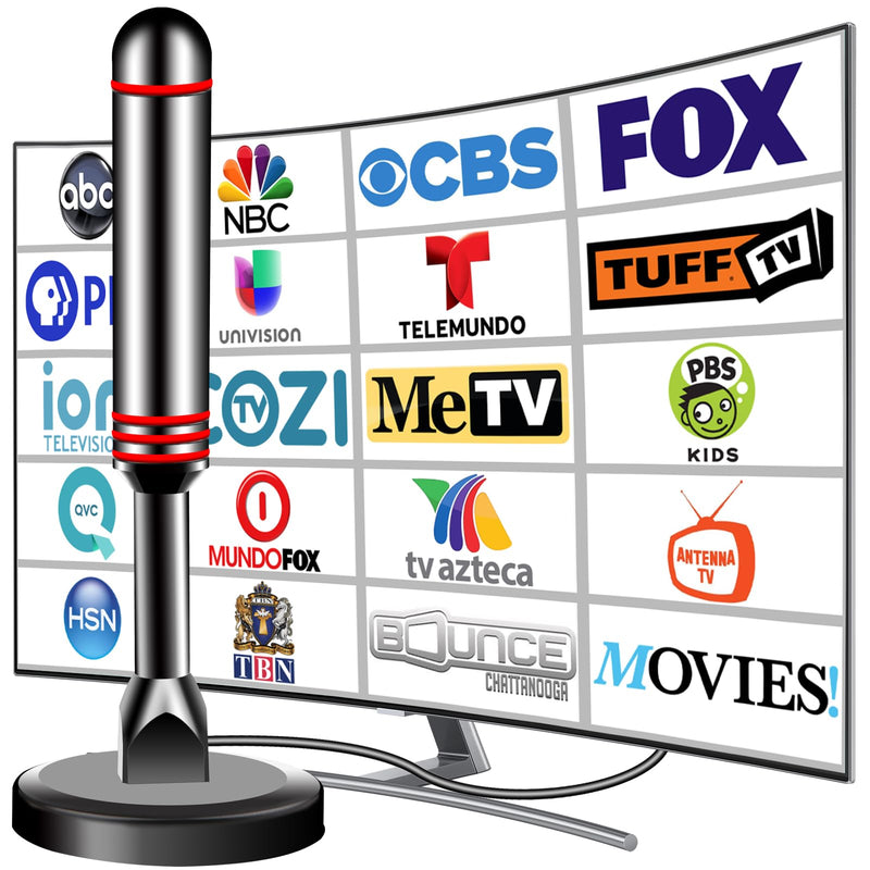 TV Antenna for Smart TV Indoor, 2024 Digital TV Antenna Indoor with Strong Magnetic Base 360°&Long Range Reception for Local Channels, Easy Setup Antenna for TV Without Cable (DT 011-US11) DT 011-US11