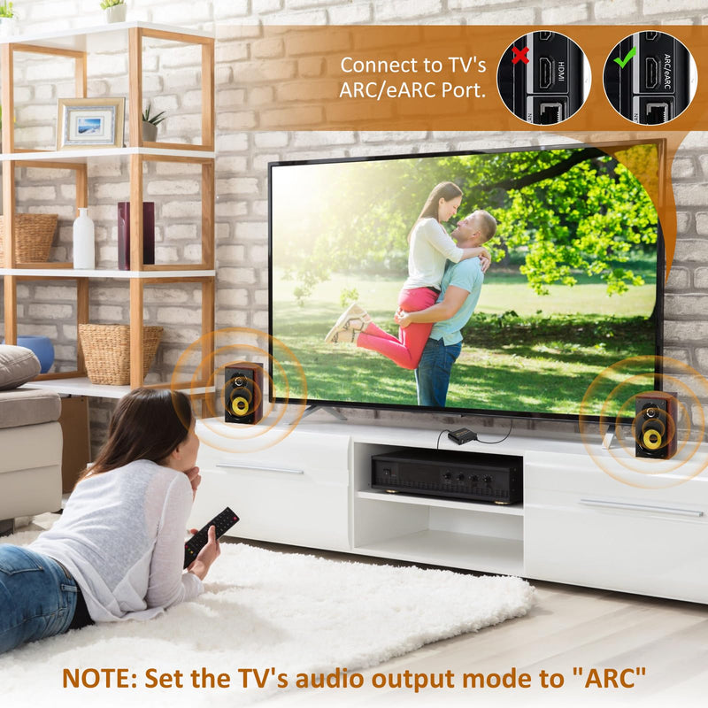 [AUSTRALIA] - eARC Audio Extractor, eARC Audio Converter to HDMI Optical/SPDIF L/R 3.5mm AUX Sound Extractor, HDMI eARC/ARC to Optical Audio Adapter, for TV to Non-ARC Sound System Soundbar Speaker Amplifier ADF-H103-eARC 